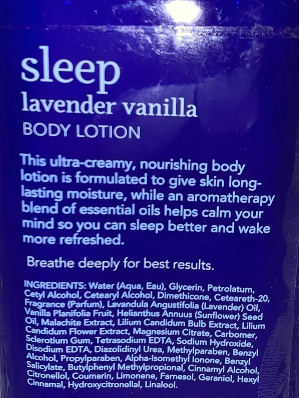 Bath & Body Works Aromatherapy Lavender Vanilla Body Lotion NWOT